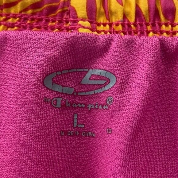 Champion Orange and Pink Track Athletic Lined Running Shorts women’s size Large - Picture 2 of 5